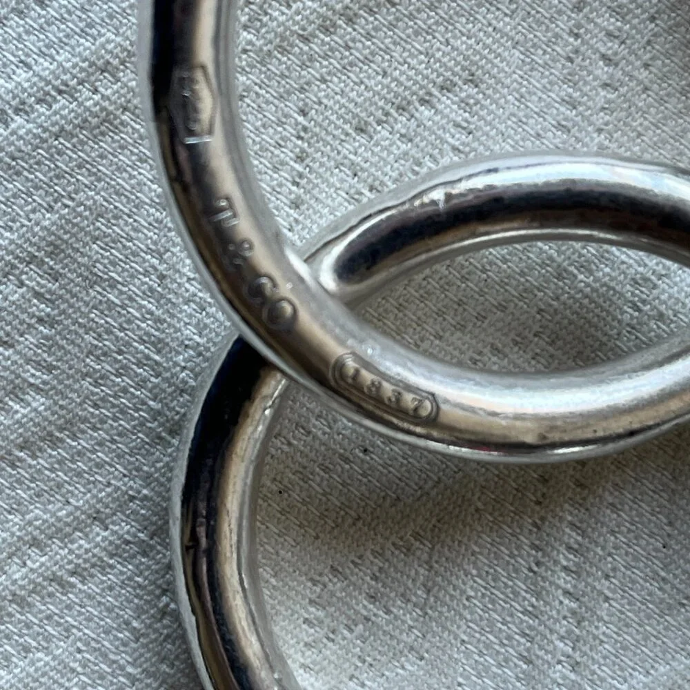 Tiffany & Co. 1837 Double Circle Baby Rattle Sterling Silver 925 teething ring